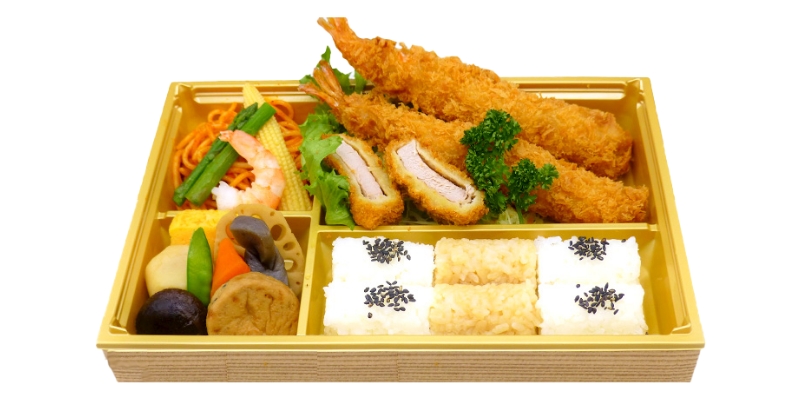 自家製ジャンボエビフライwithヒレカツ弁当
